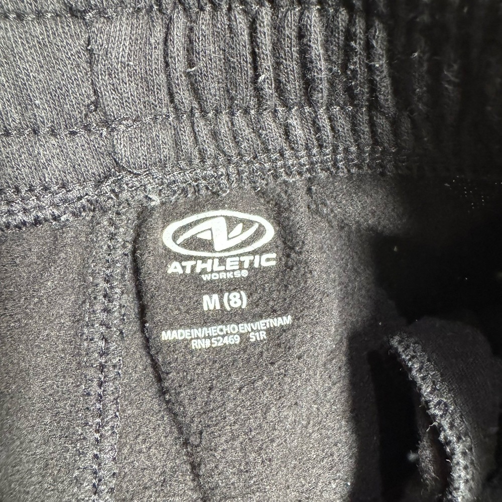 Athletic Works Boys Black Fleece Joggers Sweatpants Size M 8 Drawstring Pockets - Picture 3 of 3